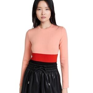 Proenza Schouler Colorblock White Label Jersey Bodysuit L Long sleeve Luxury